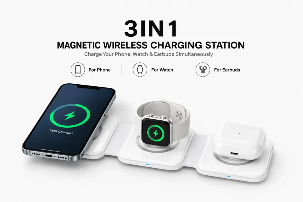 3-in-1 Magnetic Wireless Charging Station