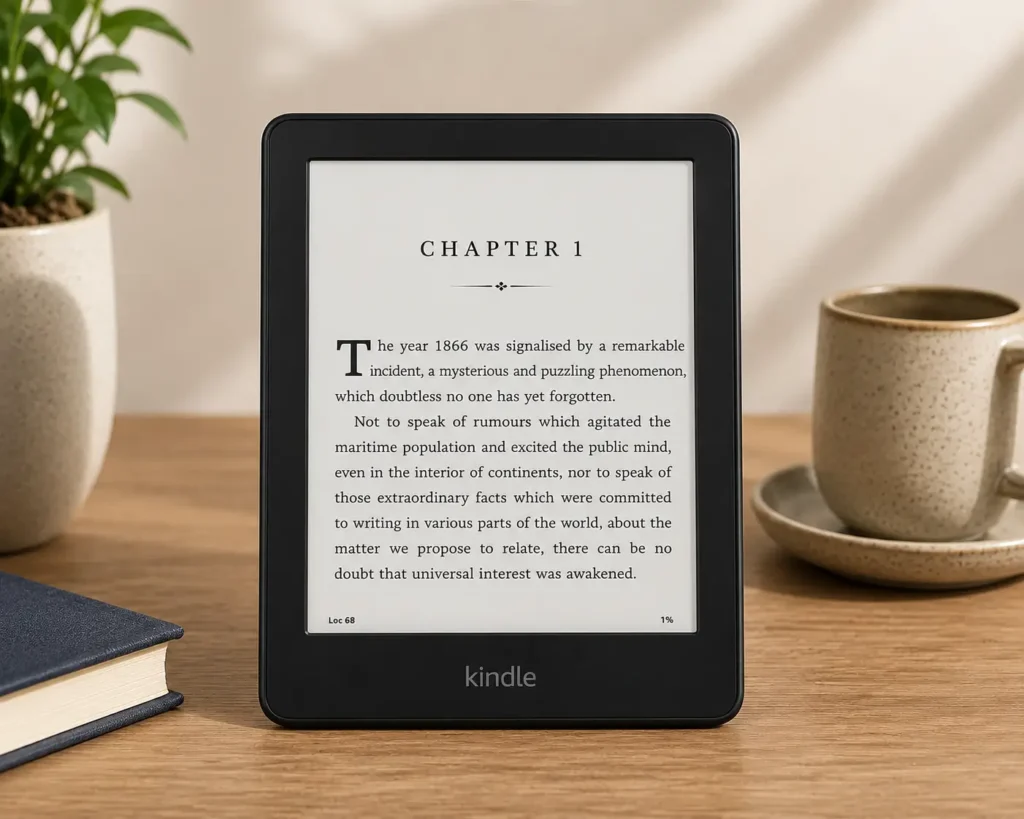 Kindle Paper white on the table