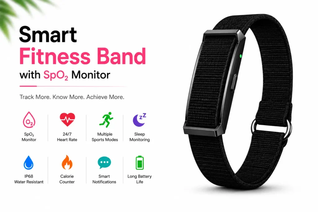 Smart Fitness Band with SpO2 Monitor