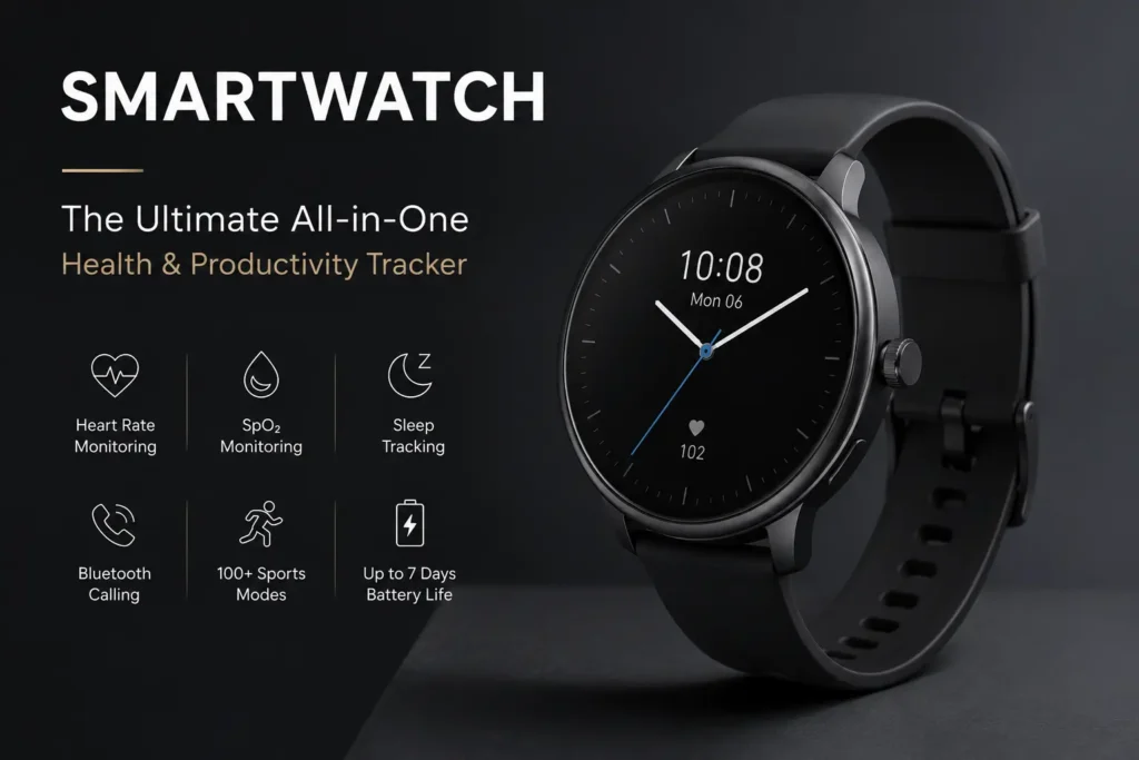 Smartwatch The Ultimate All-in-One Health & Productivity Tracker