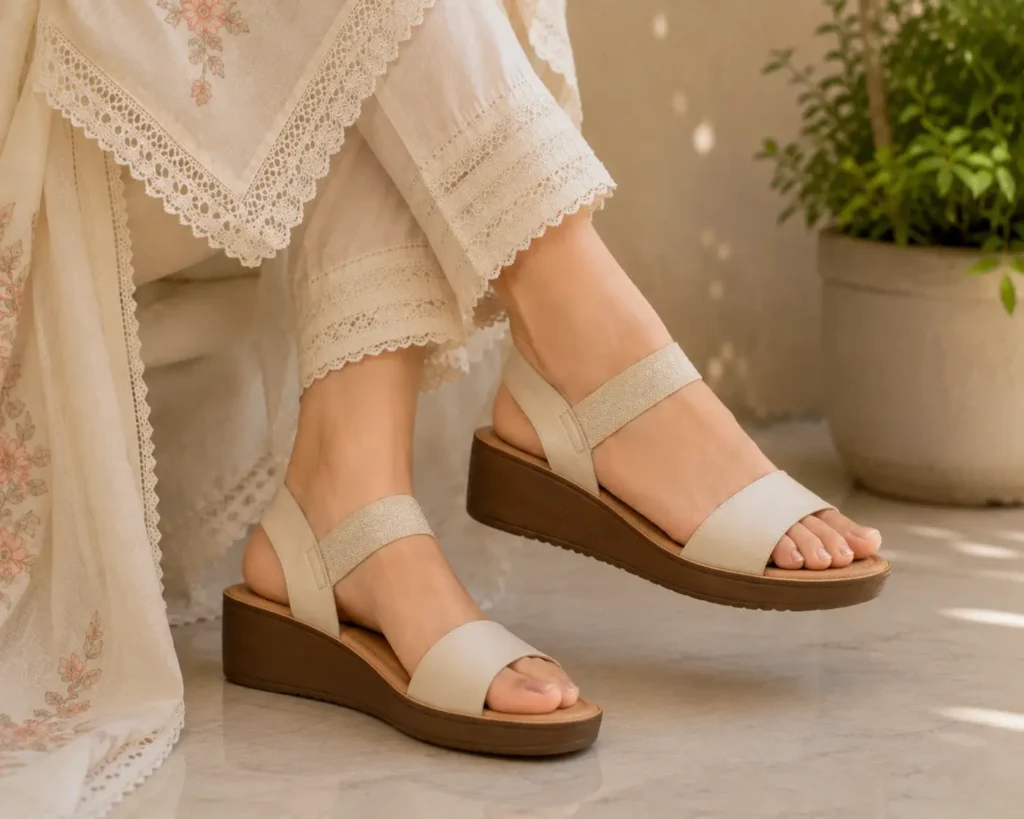Bata wedge heal sandal foot wear gift