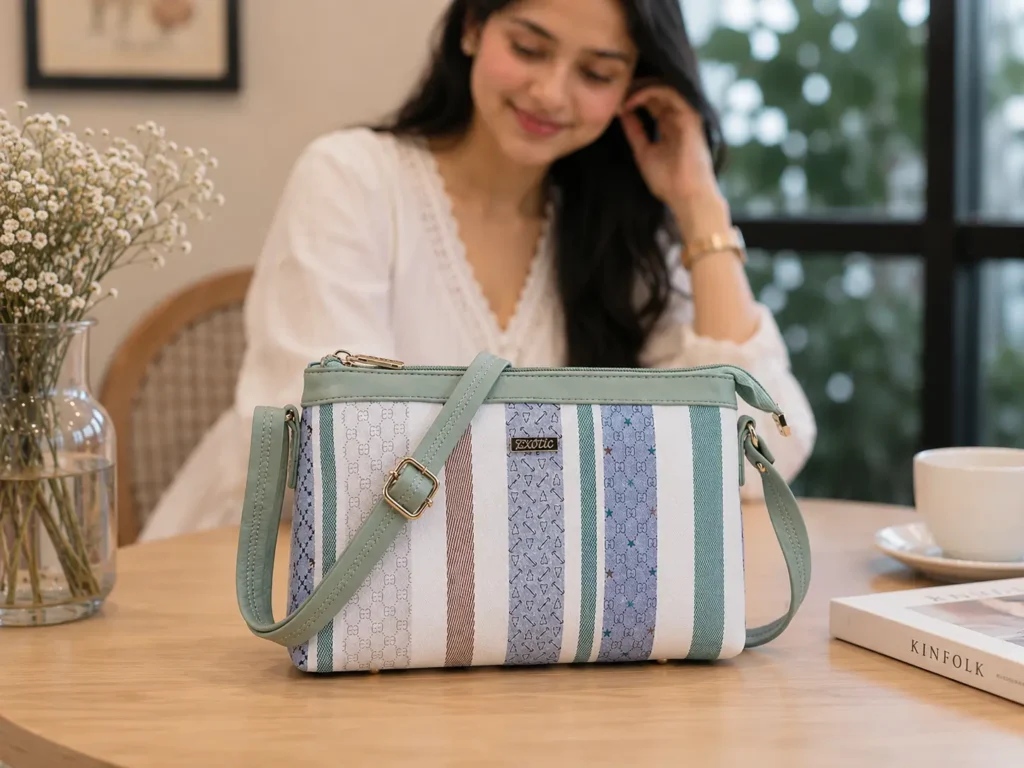 Stylish PU leather cross-body sling bag for casual and formal occasions.