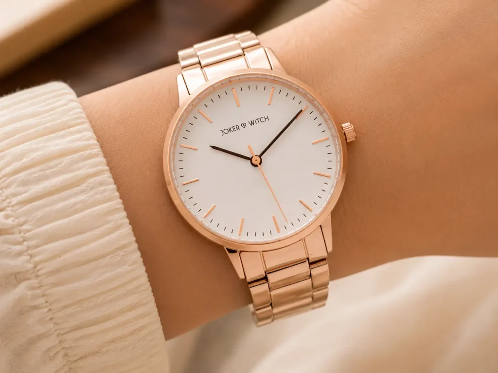 Joker and witch rose gold watch