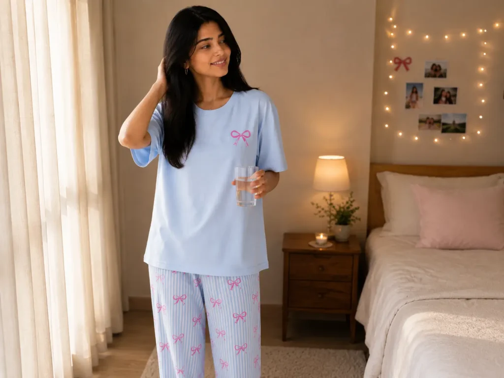 Shienzy Korean cotton night suit, Stylish women's sleepwear